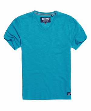 Superdry Dry Originals Rövidujjú Vee Férfi Pólók Kék | LTOQP3402